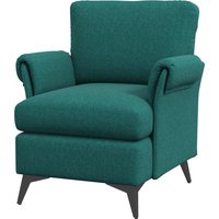 HOMCOM Fauteuil de Salon en Tissu Effet Lin Respirant avec Accoudoirs Roulés, 70x73x83 cm, Vert