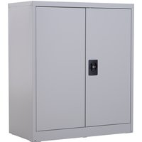 Vinsetto Armoire Mobile Étagère Réglable Serrure de Sécurité pour Maison Bureau Garage Acier 80x40x92,5cm Gris