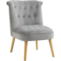 HOMCOM Fauteuil Moderne pour Salon et Salle à Manger avec Siège Rembourré et Tissu Velouté, 60x
