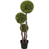 HOMCOM Buis Artificiel, Plante Artificielle, aspect réaliste, Extérieur, Vert + Noir