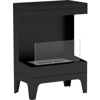 HOMCOM Lareira de Bioetanol com Depósito de 0,9L Apagador de Chamas de Aço Inoxidável Tempo de Combustão 3,3H para Interiores 15-20 m² 38x22x54 cm Pre