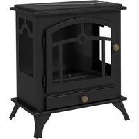 HOMCOM Lareira Bioetanol Depósito 0,9 L Tempo Combustão 3H Interiores 20-25 m² Eficiente Design Moderno 45x28x54 cm Preto Aosom Portugal