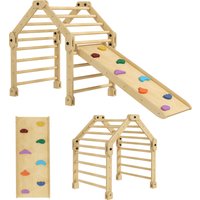 AIYAPLAY Escalada Crianças 3 em 1 Estrutura Dobrável Rampa Escorregar Aprendizagem Divertida 175x70x89 cm Multicor Aosom Portugal