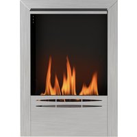 HOMCOM Cheminée à l'éthanol en acier inoxydable, volume de 0,9 litre, verre trempé, brûle jusqu'à 3,3 heures, argenté