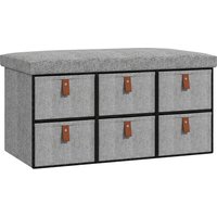 HOMCOM Shoe Bench with Seat, Shoe Storage Bench with Cushion and 6 Fabric Drawers for Entryway, Hallway, Living Room, Bedroom, Light Grey | Aosom Ireland