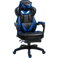 Ergonomic Racing Gaming Chair Office Desk Chair Adjustable Height Recliner w Wheels Headrest Lumbar Footrest Aosom UK