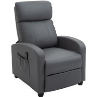 HOMCOM Reclining Massage Chair, Faux Leather with Footrest, Remote Control, for Lounge, Bedroom, Cinema, Grey | Aosom Ireland