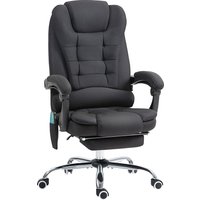 Vinsetto Executive Office Chair, 6-Zone Heated Massage, Ergonomic Recliner Desk Chair with Adjustable Footrest, Cat Scratch Anti, Black Aosom UK
