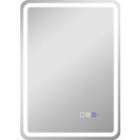 HOMCOM 50 x 70 cm Bluetooth LED Bathroom Mirror with Anti-Fog - Silver Tone