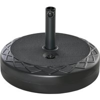 Outsunny Pied de parasol rond à remplir avec 30 kg d'eau / 40 kg de sable, pour mât de Ø 38 et 48 mm, noir