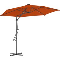 3 Garden Parasol Cantilever Umbrella Solar LED
