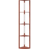 HOMCOM Corner Floor Lamp for Living Room Bedroom with Dimmable Warm White LED Light, Modern Tall Standing Lamp, Brown Aosom UK