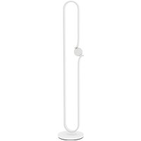 HOMCOM LED Floor Lamp, Dimmable Floor Standing Lamp with Glass Night Light, Foot Switch for Living Room, Bedroom, Office, White
