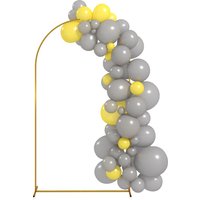 Outsunny Support d'arche de fond en métal doré pour mariage, 2,2 m, arche de jardin, mariage, arche de ballons floraux
