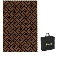 Reversible RV Outdoor Rug LED String Light Plastic Straw 182 x 274cm Brown Aosom UK