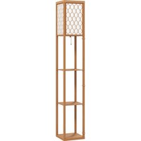 HOMCOM Three-Shelf Standing Lamp - Natural