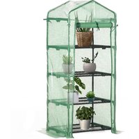 Outsunny Serre de Jardin Mini Serre de Balcon étagère Serre 4 Niveaux 70L x 50l x 160H cm Acier galvanisé bâche Amovible PE Haute densité Vert