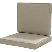 Outsunny Lot de 2 coussins de chaise coussins d'assise déhoussables coussins matelassé rembourré mousse polyester kaki
