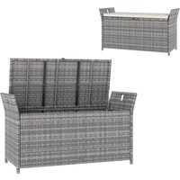 Outsunny Banc coffre de rangement extérieur en résine tressée 250L avec coussin amovible, pour jardin, balcon, blanc