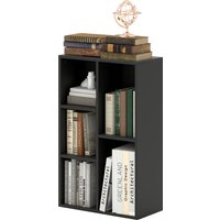 HOMCOM Bibliothèque étagère de rangement 2 niveaux avec 5 compartiments, pour salon chambre à coucher bureau, 50x24x80cm, noir