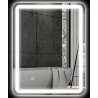 HOMCOM Miroir de salle de bain rectangulaire LED fonction anti-buée luminosité réglable fonction mémoire 70 x 90 cm argent
