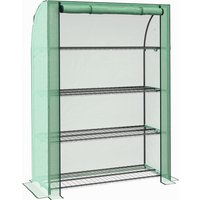 Outsunny Portable Mini Greenhouse: 4 Tier with PE Reinforced Cover and Roll-up Door, Green, 170H x 120W x 50Dcm Aosom UK
