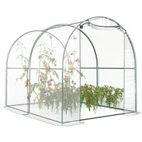 SERRE DE JARDIN TUNNEL TENTE BACHE PVC TRANSPARENT TUBES EN ACIER 2,5X2X2M NEUF 67