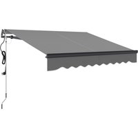 Outsunny 2.5 x 2m Electric Awning with Remote Controller, Aluminium Frame DIY Retractable Awning, UV30+ Sun Shade Canopy for Garden Patio Deck Door Window, Dark Grey