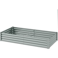 Outsunny Carré potager rectangulaire, lit de jardin surélevé en acier galvanisé, fond ouvert, 180 x 90 x 30 cm, gris argenté