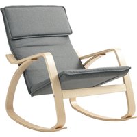 HOMCOM Comfortable Relax Rocking Chair, Upholstered Lounge Chair Recliner with High Back and Headrest for Living Room, Bedroom, Grey
