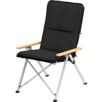 Outsunny Chaise de camping chaise de pêche pliante, dossier haut, coussin amovible et sac de transport, 59x67x96cm, noir