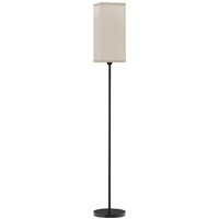 HOMCOM Floor Lamp, Modern Standing Lamp with Linen Shade, Tall Lamps for Living Room, Bedroom, with Foot Switch, Bulb not Included, Black Aosom UK
