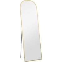 HOMCOM 162cm Aluminium Frame Standing Mirror - Gold
