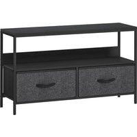 HOMCOM TV Stand Cabinet with 2 Foldable Drawers - Black