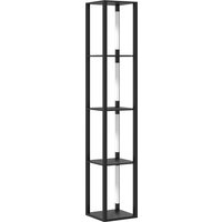 HOMCOM Floor Lamp with Shelves, 4 Layer Dimmable Column Modern Standing Lamp with 3 Brightness Levels and Foot Switch for Living Room, Bedroom, Office, Black