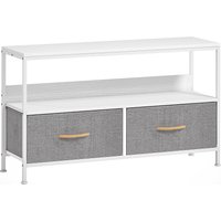 HOMCOM TV Stand Cabinet with 2 Foldable Drawers - White | Aosom Ireland
