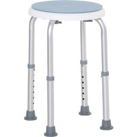HOMCOM Swivel Shower Seat, Adjustable Height, Aluminium Frame, Non-Slip Feet, Safe Support Chair for Home, White Aosom UK