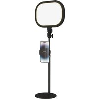 HOMCOM Lampe de bureau LED dimmable 5 modes de couleur 10 niveaux de luminosité port USB minuterie support pour téléphone noir