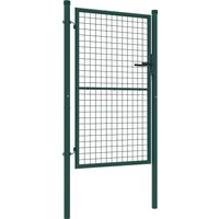 Outsunny Portillon de jardin en acier 97 x 200 cm portail de jardin avec serrure, clés et poignée, vert