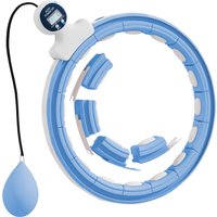 SPORTNOW Hula Hoop Cerceau avec Picots de Massage ajustable de 76 à 113 cm de tour de taille 16 segments amovibles, bleu clair