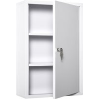 kleankin 24''x16'' Steel Wall Mount Medicine Cabinet 3 Tier First Aid Kit Home Emergency Box for Bathroom Kitchen,Lockable w/2 Keys|Aosom Ireland