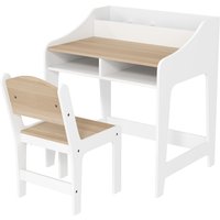 AIYAPLAY AIYAPLAY Kinder Schreibtisch- und Stuhlset für Kinder im Alter von 3 bis 8 Jahren, Schreibtisch für Jungen und Mädchen mit Stuhl, offenen Fächern und Regalen, für Schlafzimmer, Spielzimmer, Kindertage