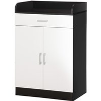 HOMCOM Mobiler Schrank aus Holz mit verstellbarem Regal, platzsparender Küchenschrank, Wohnzimmer und Diele, aus MDF-Holz, 60x40x90cm, Weiß und Schwarz Aosom