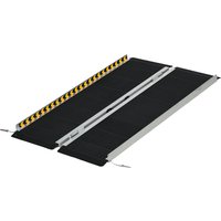 HOMCOM Rampe de fauteuil roulant pliable rampe de chargement sablage antidérapante en alliage d'aluminium 122 x 73,6 cm noir