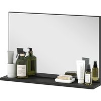 kleankin Badezimmerspiegel mit Regal an der Wand, moderner Multifunktions-Badezimmerspiegel für Badezimmer, Schlafzimmer und Flur, 60x12x40 cm, Schwarz Aosom