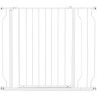 PawHut Wide Dog Safety Gate, with Door Pressure, for Doorways, Hallways, Staircases - White Aosom UK