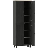 HOMCOM Freestanding Kitchen Cupboard, 4-Door Storage Cabinet with Adjustable Shelves, Modern Kitchen Pantry for Dining Room, 170cm, Black