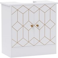 HOMCOM Under Sink Bathroom Cabinet, Under Sink Cabinet with Adjustable Shelf and Open Compartment for Basin with or without Pedestal, 60 x 30 x 60cm, White