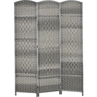 HOMCOM Paravent intérieur en bois 3 panneaux séparateur de pièce pliable pour salon chambre 135 x 180 cm gris