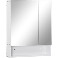 Bathroom Cabinet Mirror Wall Mounted Bathroom Mirror Cabinet Adjustable Shelf 2 Doors Storage Cupboard